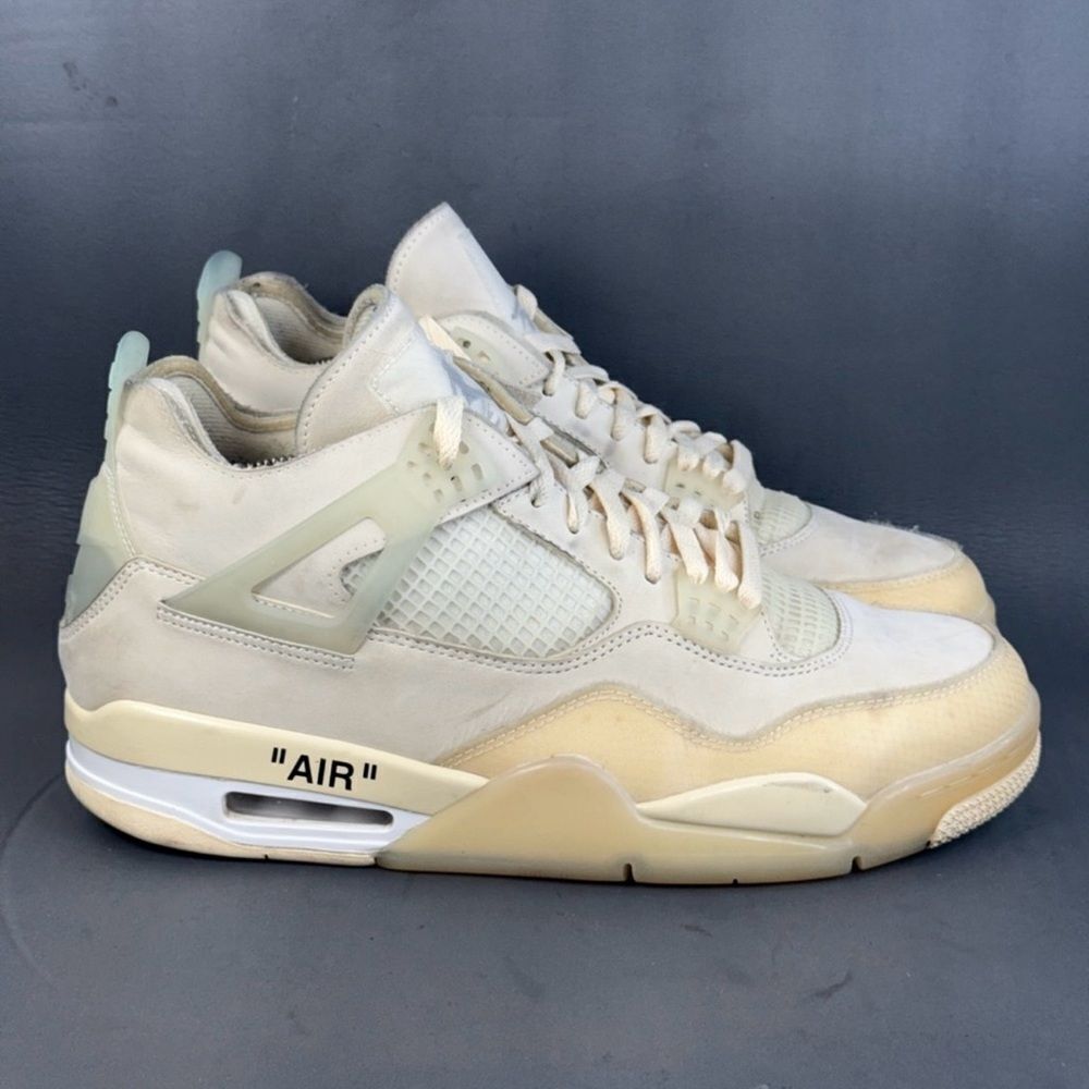 Jordan 4 Retro Off-White Sail athletic sneaker shoes men’s 11 (Women's 13.5)